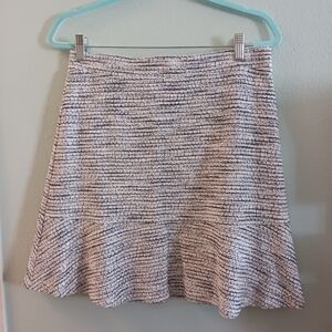 LOFT Textured Black and White A-Line Skirt